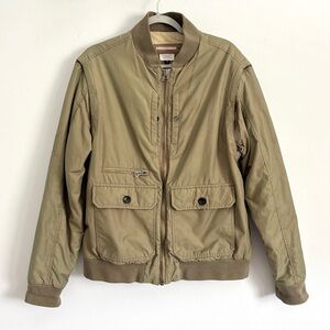 Apolis Green Nylon Cameraman Jacket Men’s Size Medium Full Zip Removable Sleeves